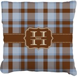 Two Color Plaid Faux-Linen Throw Pillow 26" (Personalized)