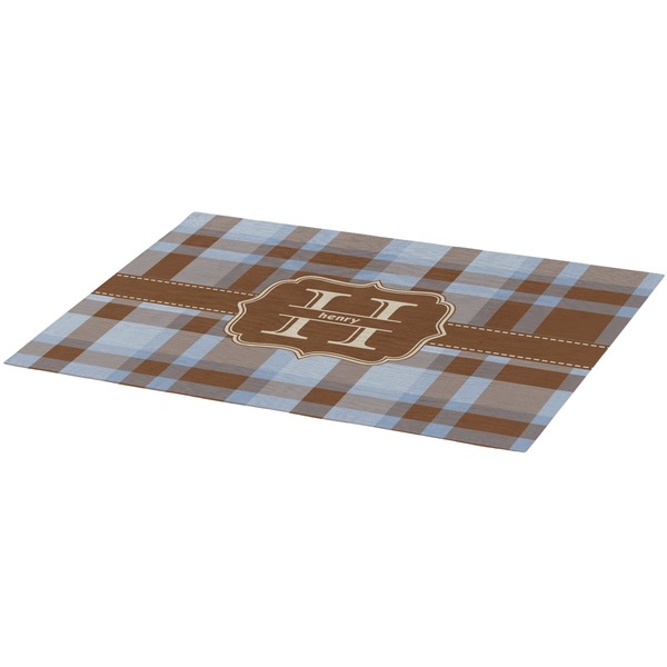 Two Color Plaid Burlap Placemat (Angle View)