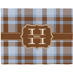 Two Color Plaid Woven Fabric Placemat - Twill w/ Name and Initial