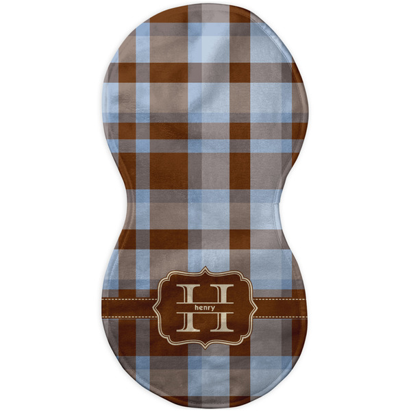 Two Color Plaid Burp Peanut Shaped Flat