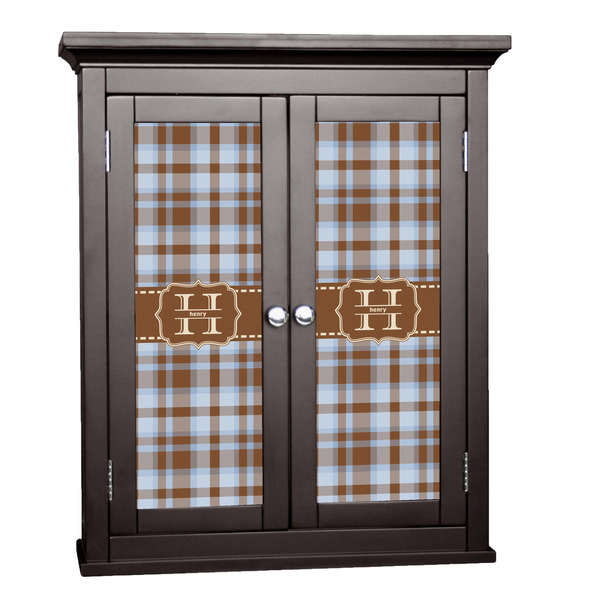 Custom Two Color Plaid Cabinet Decal - Large (Personalized)