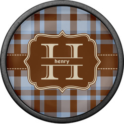 Two Color Plaid Cabinet Knob (Black) (Personalized)