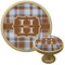 Two Color Plaid Cabinet Knob - Gold (Personalized)