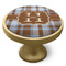Two Color Plaid Cabinet Knob - Gold - Side