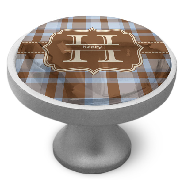 Custom Two Color Plaid Cabinet Knob (Personalized)