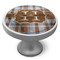 Two Color Plaid Cabinet Knob - Nickel - Side