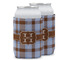 Two Color Plaid Can Cooler (12 oz) w/ Name and Initial