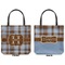 Two Color Plaid Canvas Tote - Front and Back