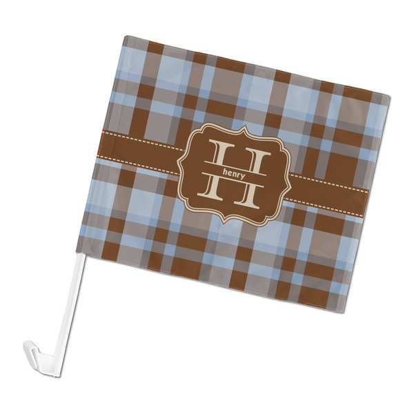 Custom Two Color Plaid Car Flag - Large (Personalized)