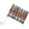 Two Color Plaid Car Flag - Small w/ Name and Initial