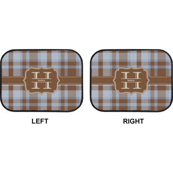 Two Color Plaid Car Floor Mats (Back Seat) (Approval)