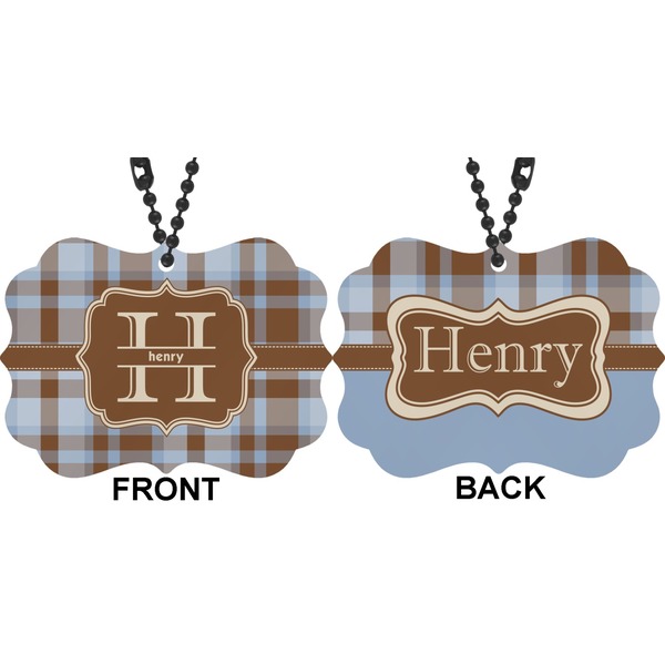 Two Color Plaid Car Ornament (Approval)