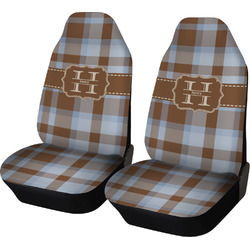 Two Color Plaid Car Seat Covers (Set of Two) (Personalized)