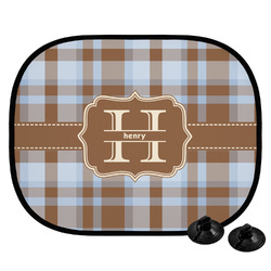 Two Color Plaid Car Side Window Sun Shade (Personalized)