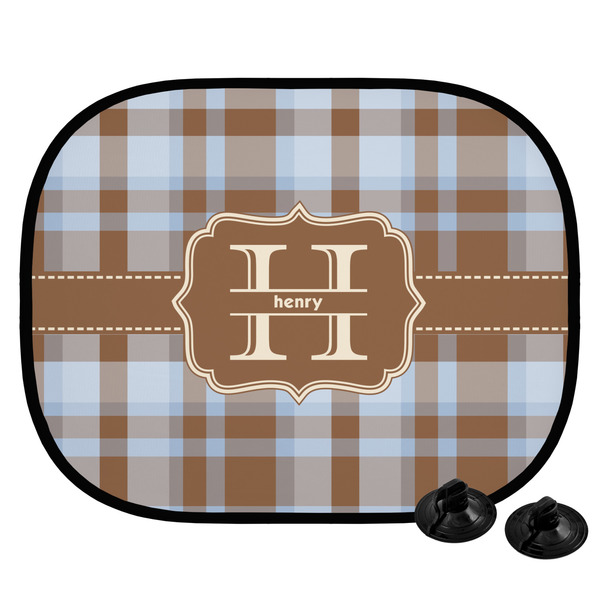 Custom Two Color Plaid Car Side Window Sun Shade (Personalized)
