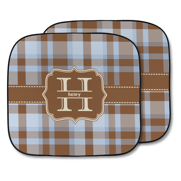 Custom Two Color Plaid Car Sun Shade - Two Piece (Personalized)