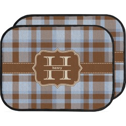 Two Color Plaid Car Floor Mats (Back Seat) (Personalized)