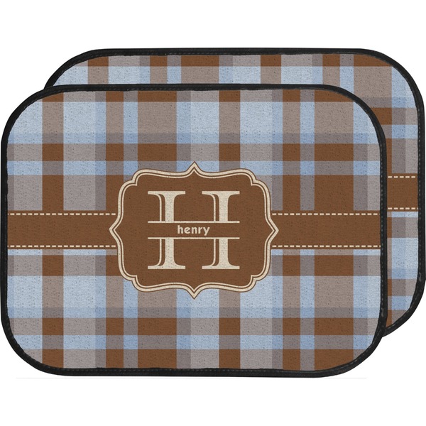 Two Color Plaid Custom Car Floor Mats Set (2Front & 2Back)
