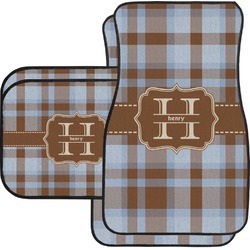 Two Color Plaid Car Floor Mats (Personalized)