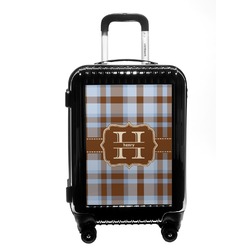 Two Color Plaid Carry On Hard Shell Suitcase (Personalized)