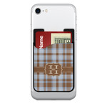 Two Color Plaid 2-in-1 Cell Phone Credit Card Holder & Screen Cleaner (Personalized)