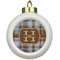 Two Color Plaid Ceramic Ball Ornament (Personalized)