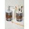 Two Color Plaid Ceramic Bathroom Accessories - LIFESTYLE (toothbrush holder & soap dispenser)