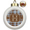 Two Color Plaid Ceramic Ball Ornaments - Poinsettia Garland (Personalized)