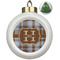 Two Color Plaid Ceramic Ball Ornament - Christmas Tree (Personalized)