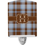 Two Color Plaid Ceramic Night Light (Personalized)