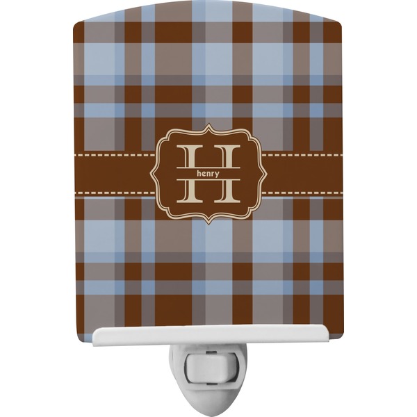 Custom Two Color Plaid Ceramic Night Light (Personalized)