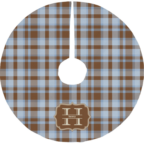 Custom Two Color Plaid Tree Skirt (Personalized)