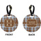 Two Color Plaid Circle Luggage Tag (Front + Back)