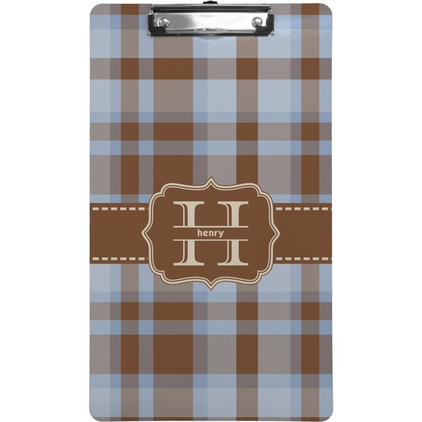 Custom Two Color Plaid Clipboard (Legal Size) (Personalized)