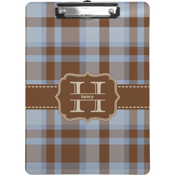 Custom Two Color Plaid Clipboard (Letter Size) (Personalized)