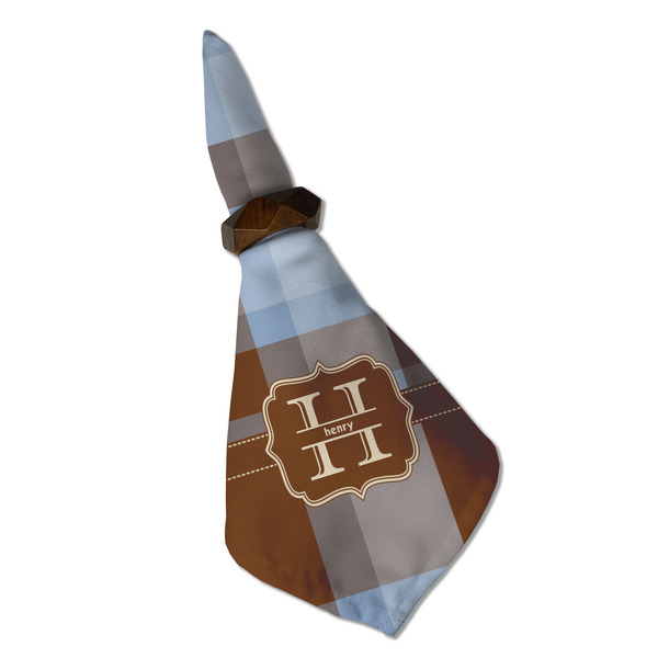 Two Color Plaid Cloth Napkins - Personalized Dinner (Folded in Ring) (MAIN)