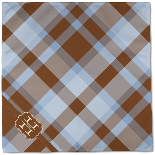 Two Color Plaid Cloth Napkins - Personalized Dinner (Full Open)