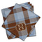 Two Color Plaid Cloth Napkins (Set of 4) (Personalized)