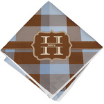Two Color Plaid Cloth Napkin w/ Name and Initial