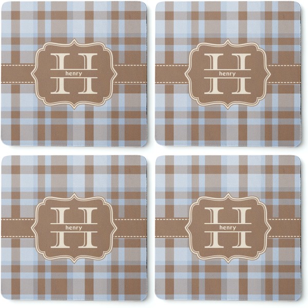 Two Color Plaid Coaster Rubber Back - Apvl