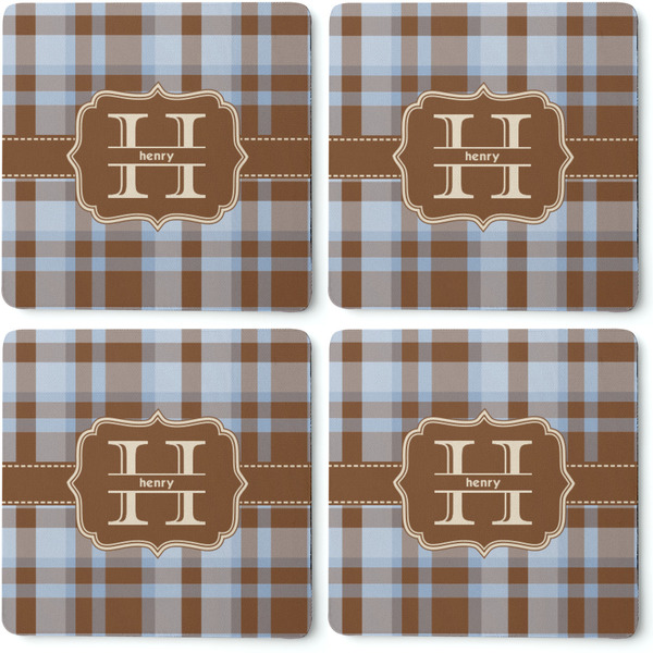 Two Color Plaid Coaster Rubber Back - Apvl