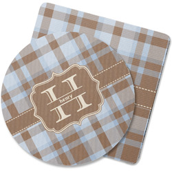 Two Color Plaid Rubber Backed Coaster (Personalized)