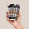 Two Color Plaid Coffee Cup Sleeve - LIFESTYLE