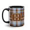 Two Color Plaid Coffee Mug - 11 oz - Black