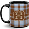 Two Color Plaid 11 Oz Coffee Mug - Black (Personalized)