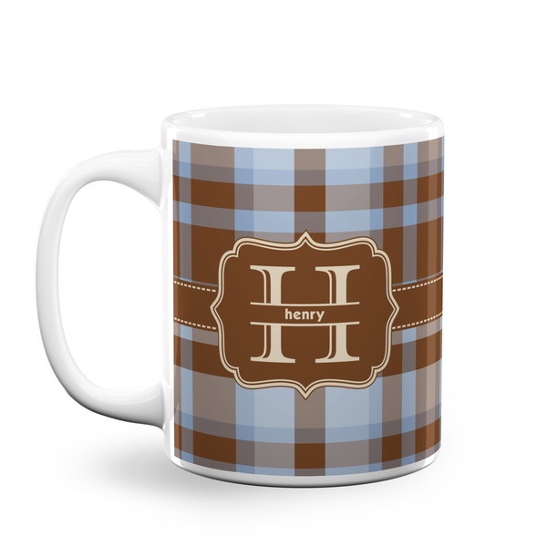 Custom Two Color Plaid Coffee Mug (Personalized)