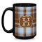 Two Color Plaid Coffee Mug - 15 oz - Black