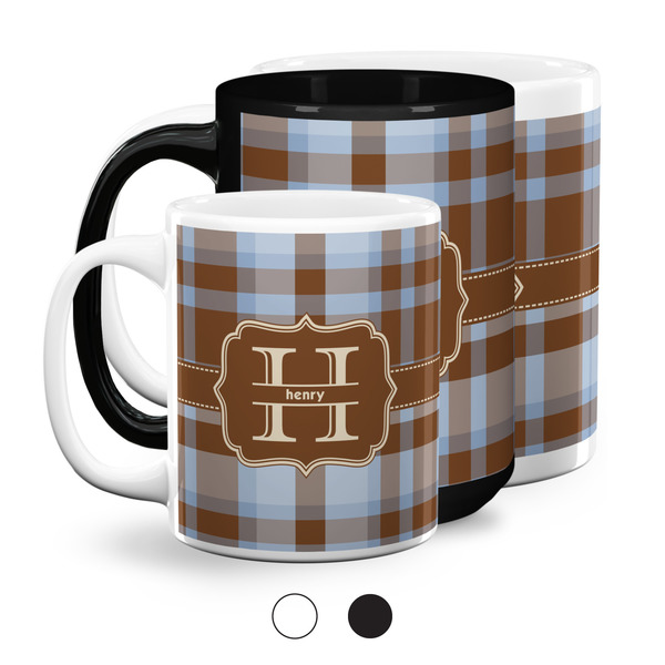 Two Color Plaid Coffee Mugs Main