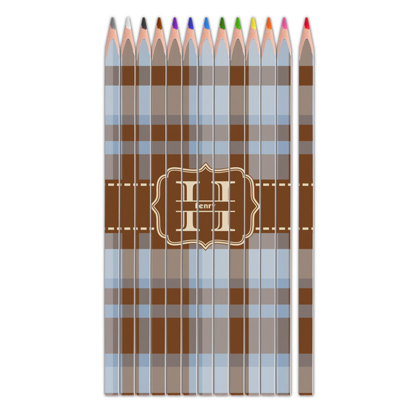 Custom Two Color Plaid Colored Pencils (Personalized)