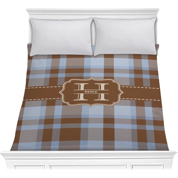 Custom Two Color Plaid Comforter - Full / Queen (Personalized)